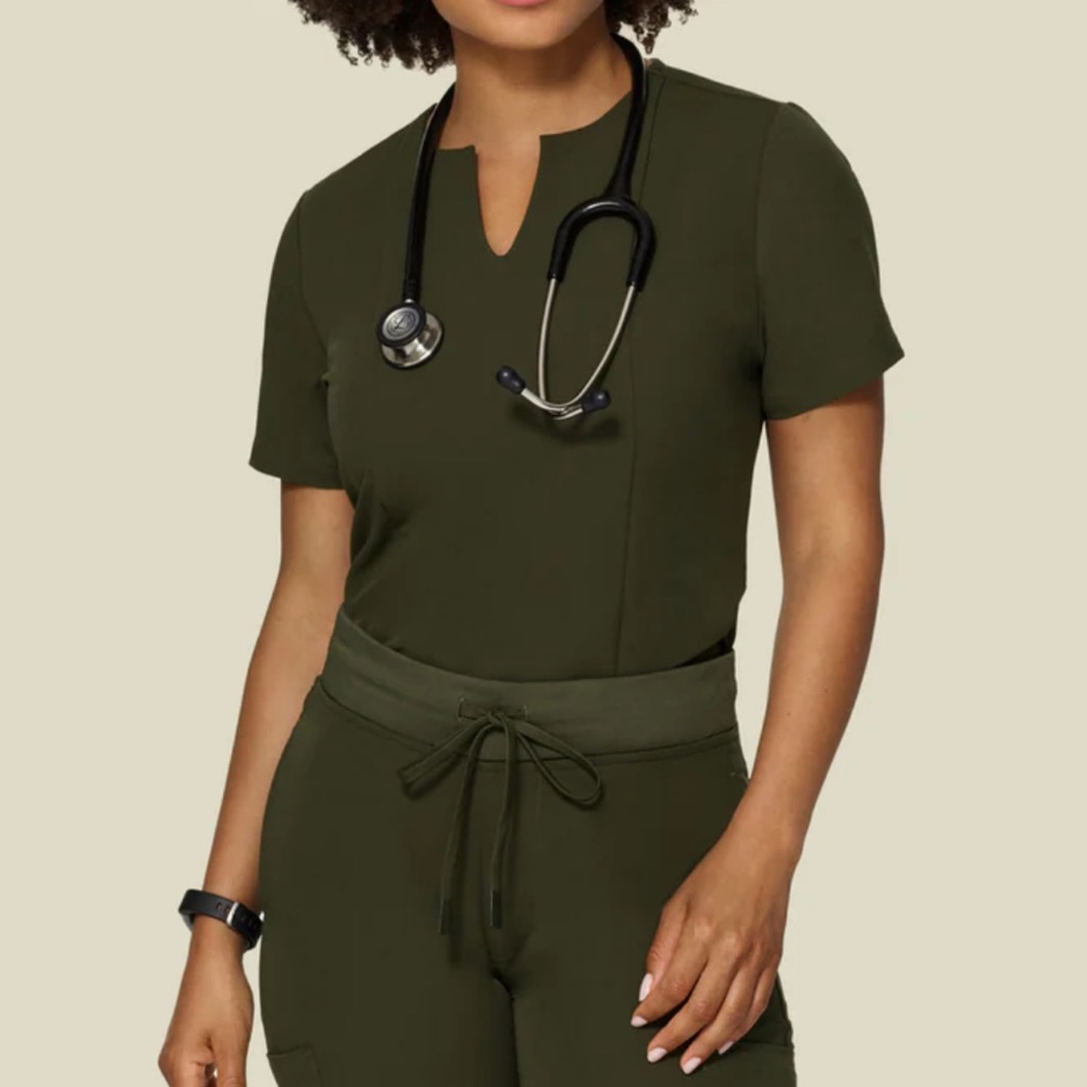 Olive Green Scrub Top
